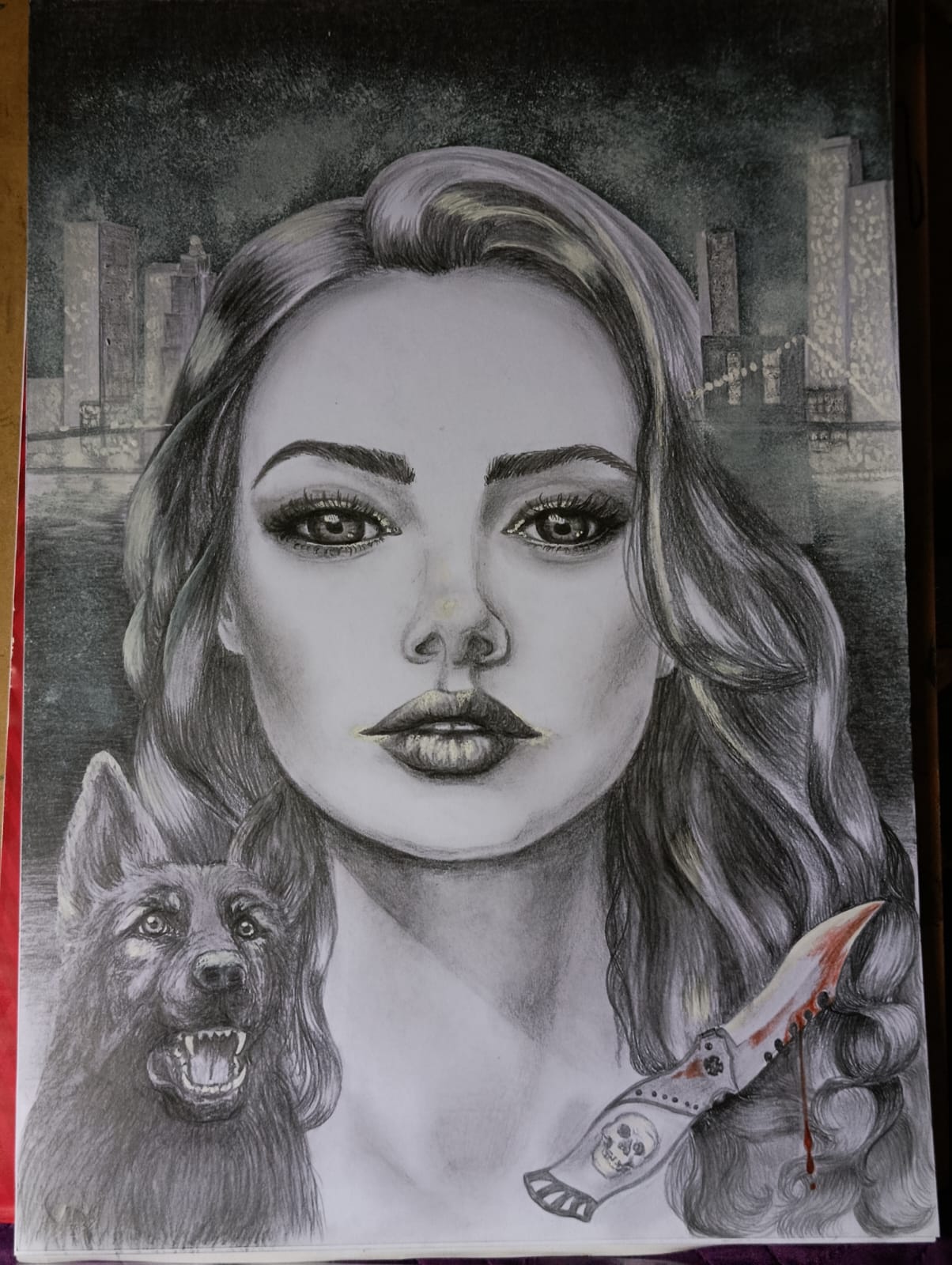 Boceto artístico digitalizado de la autora